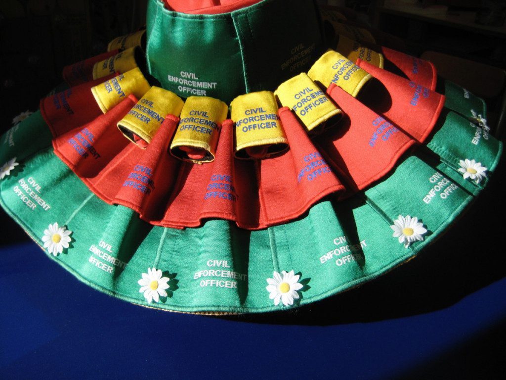 detail parking hat upcycled civil enforcement officer epaulettes © Dan Maier Extraordinary Design