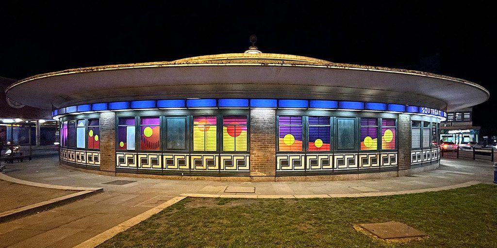 Southgate station art installation for Enfield Winter Lights Festival