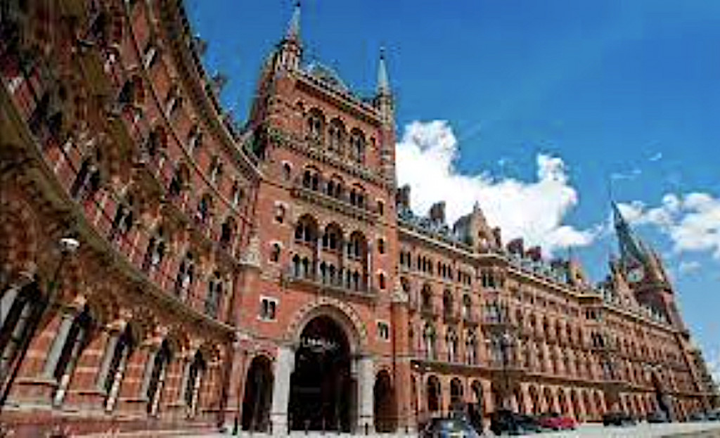Former Midland Grand Hotel, St Pancras, London designed by George Gilbert Scott in 1873. Now the St Pancras Renaissance London Hotel