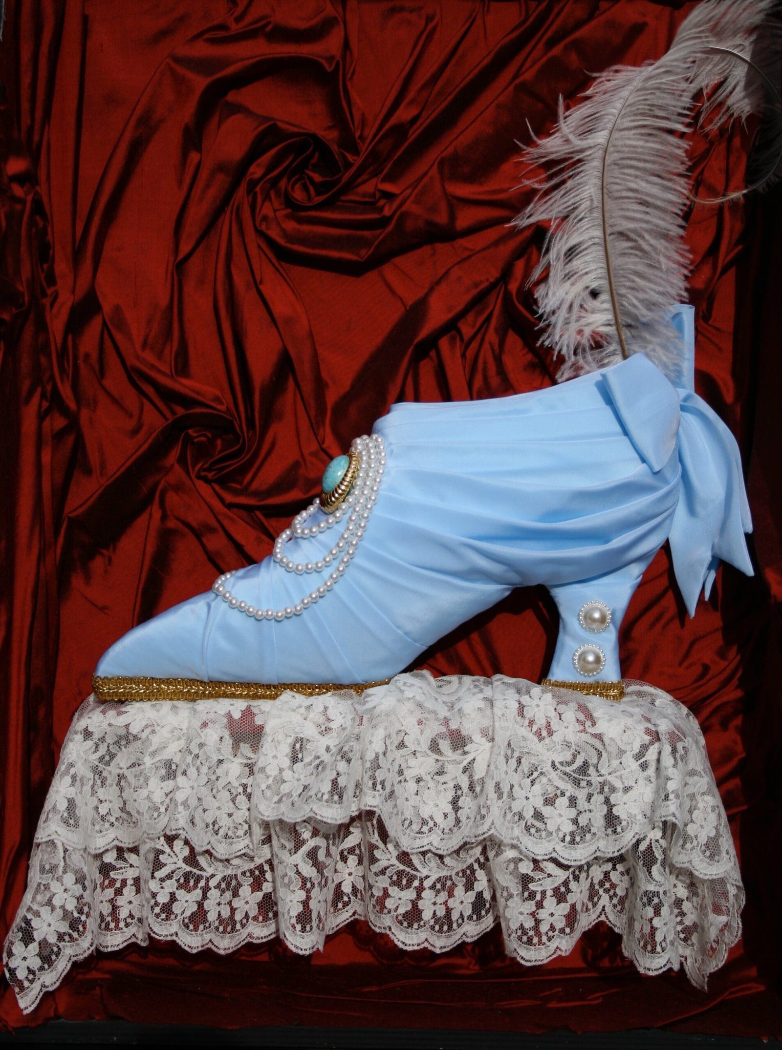Romantics themed Gerorgian style shoe inspired by Gainsborough's painting Mr and Mrs Andrews dating around 1750