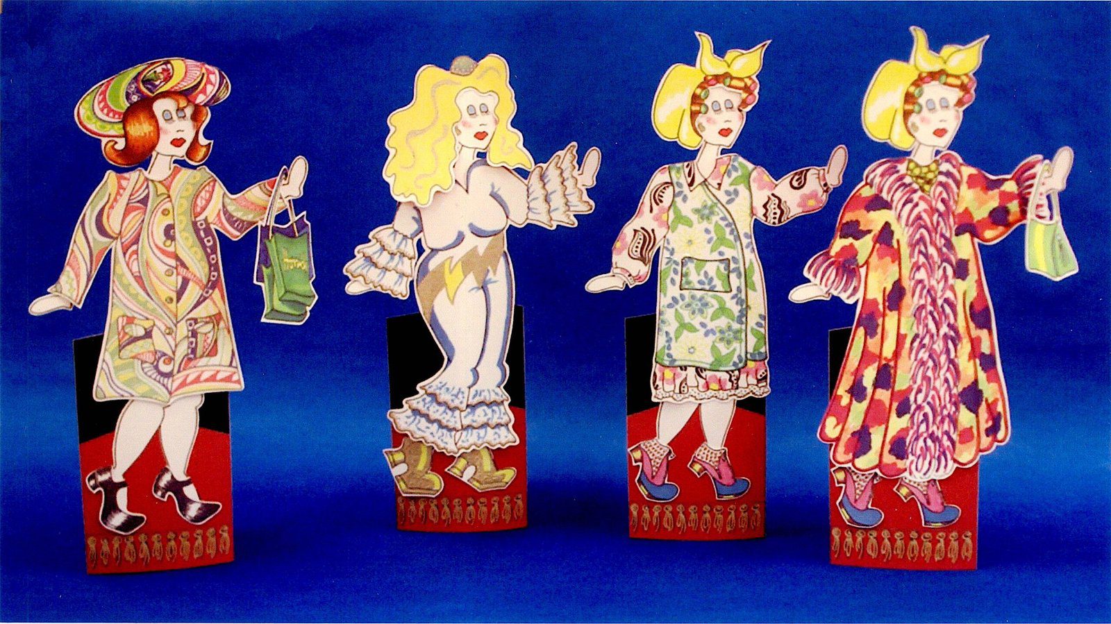 Paper cut out Widow Twankey dolls for Aladdin programme The Old Vic © Dan Maier